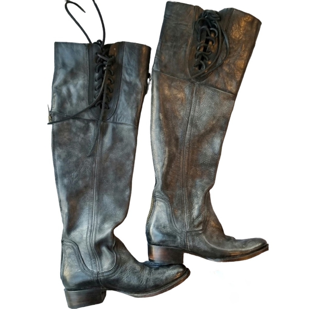 Freebird West Charcoal Over The Knee Riding Boots Size 6 - Picture 2 of 7
